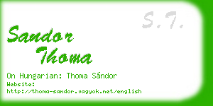 sandor thoma business card