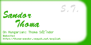 sandor thoma business card